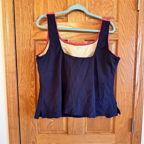 Land's End Women's Plus Tankini Swim Top 24W 3X Multicolor Pink Blue Like New - Picture 2 of 5